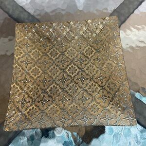 Vintage Georges Briard Iberia gold glass tray